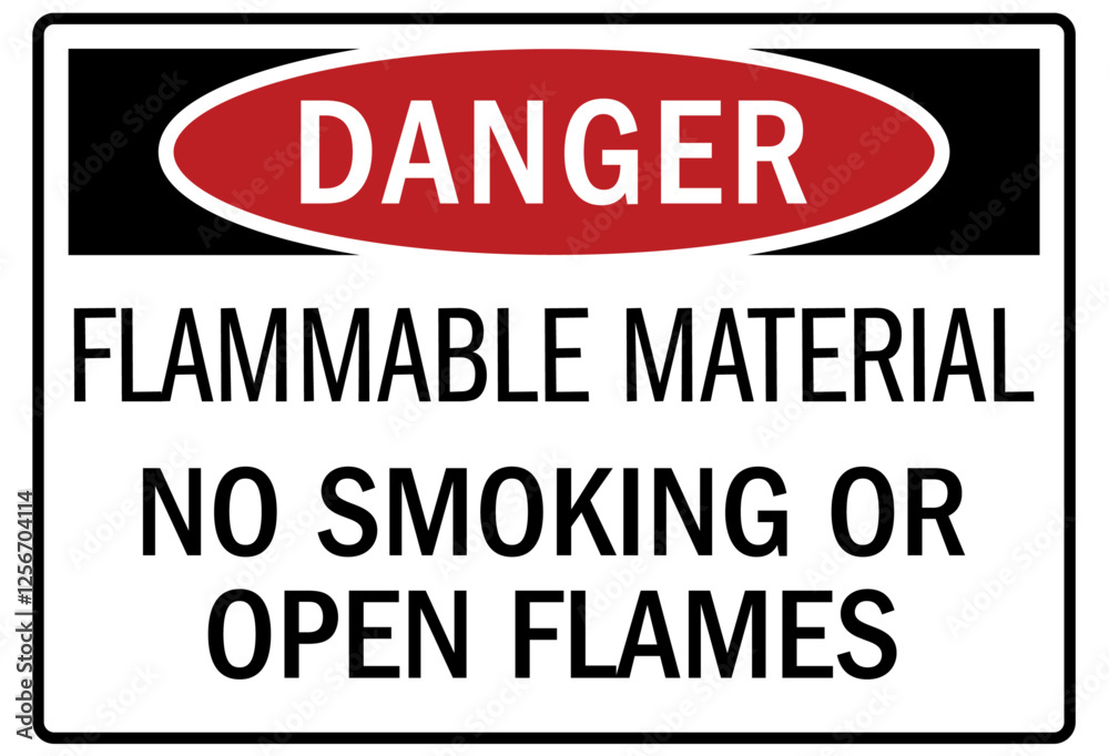 Fototapeta premium No smoking sign flammable material