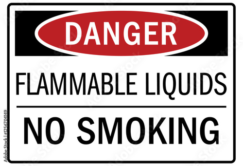 No smoking sign flammable liquids