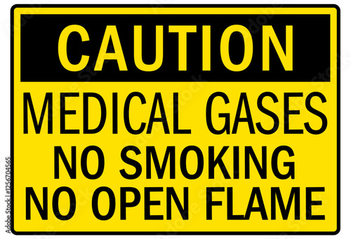 No smoking sign medical gases