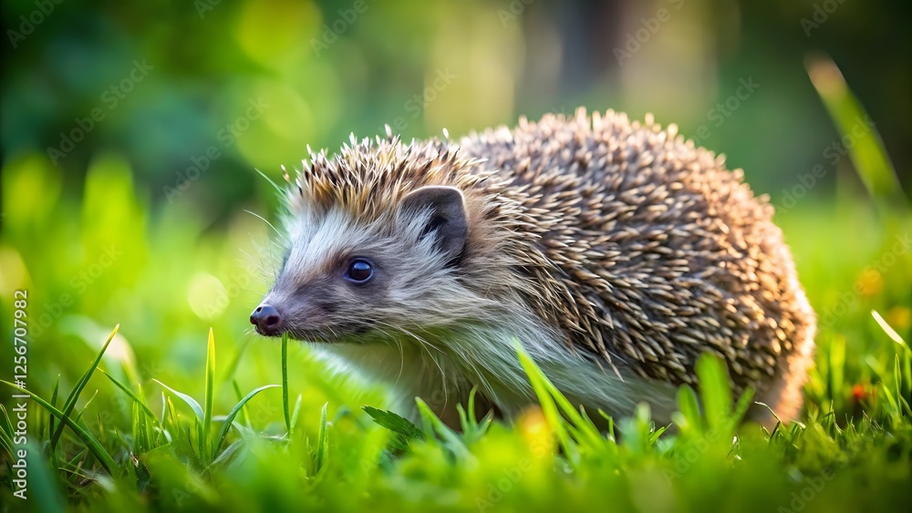 Hedgehog in Green Grass Hedgehog in Green Grass