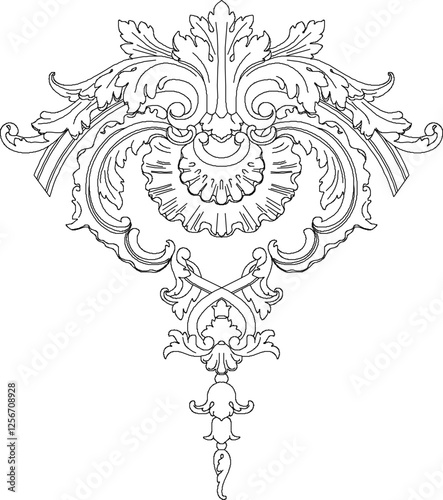 vector illustration sketch design decorative ornament decoration frame background gypsum for classic home interior 