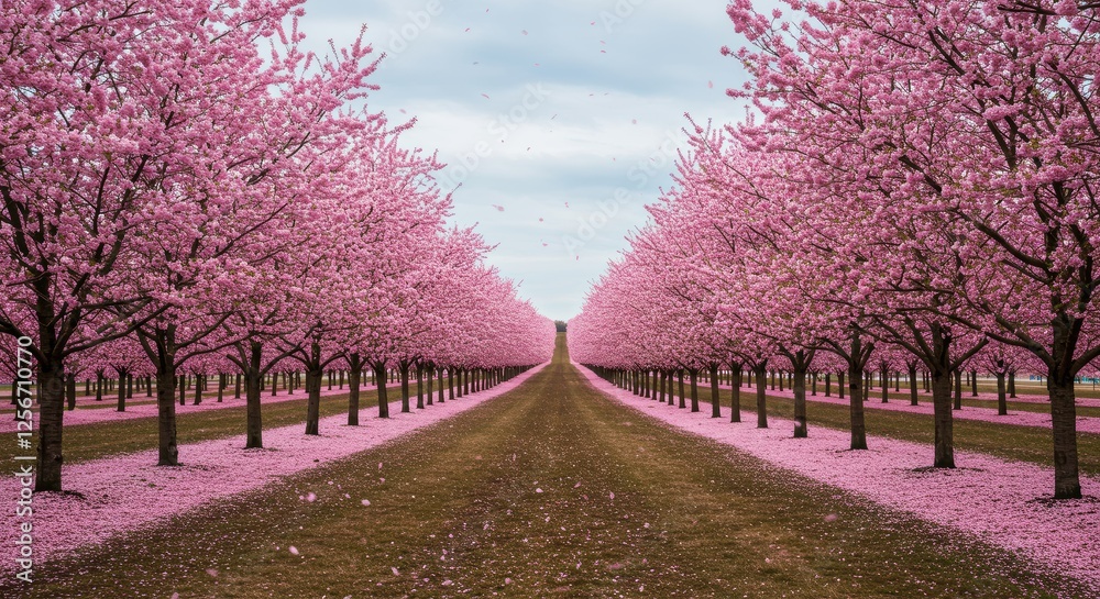 Naklejka premium 桜の花と公園