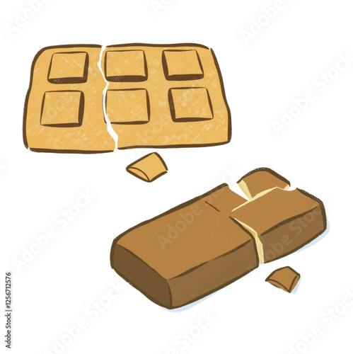 Illustration Chocolate Bar Brown Isolated Background Sweet Snack Branding