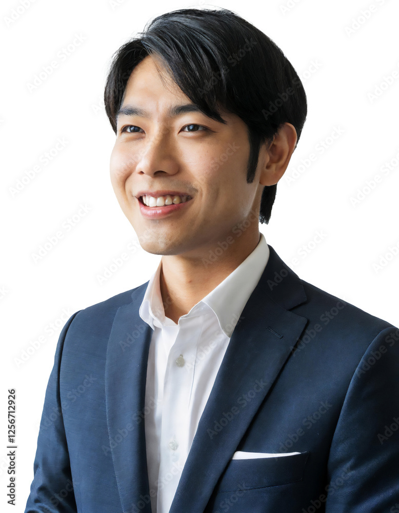 Portrait of only one Man. White Background. Portrait of only one Man. White Background.