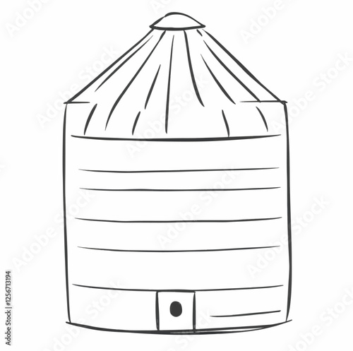 Illustration Silver Grain Silo Isolated Background Agriculture Education