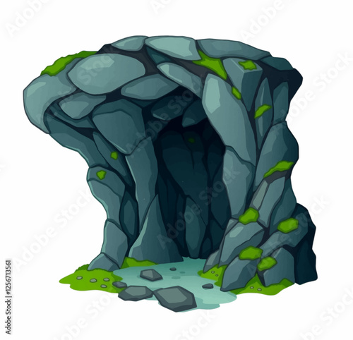 Illustration Grotto Stone Isolated Background for Fantasy Landscape