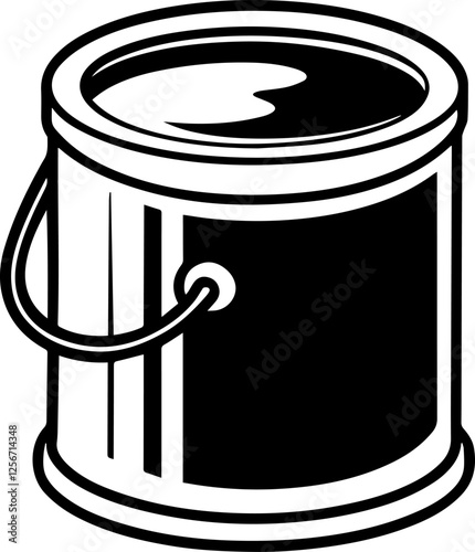 Paint Can Outline - Coloring Book Page Line Art Illustration