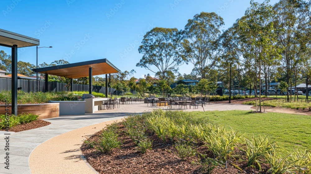 Obraz premium Modern Park Pavilion and Picnic Area