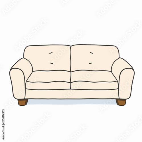 Illustration Sofa Modern Isolated Background Living Room Icon