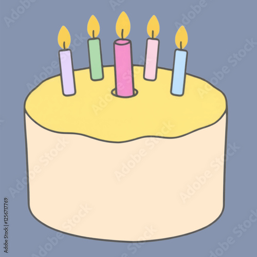 Illustration Birtbusinessay Cake Isolated White Background Party Icon