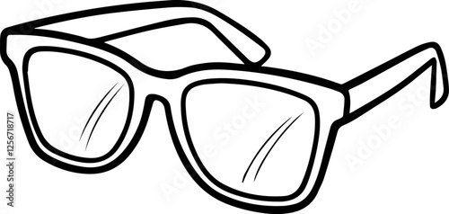 Sunglasses Outline - Coloring Book Page Line Art Illustration