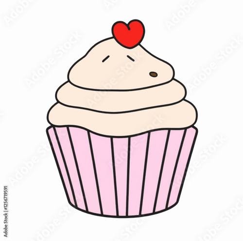 Illustration Cupcake Isolated Background Dessert Icon