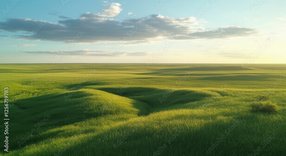 Fototapeta premium Peaceful and Natural Grassland.