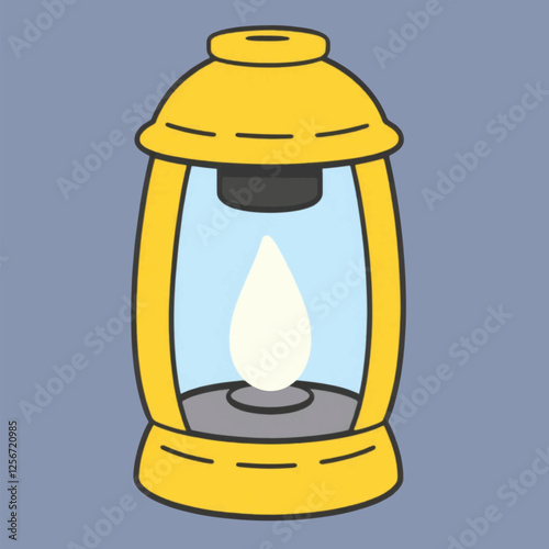 Illustration Lantern Yellow Isolated White Background Night Icon