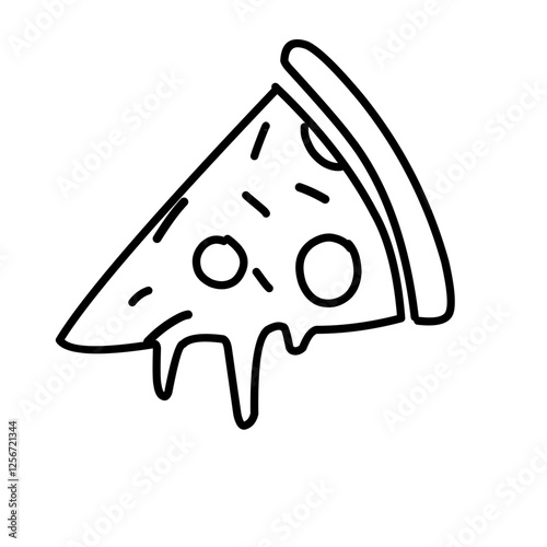 Outline pizza vector icons