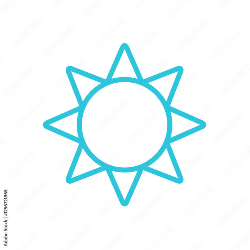 Simple Sun icon. Isolated on white background. Blue icon set. Simple Sun icon. Isolated on white background. Blue icon set.