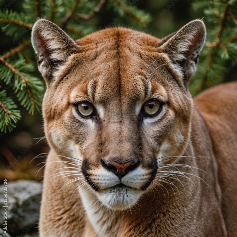 Naklejka premium close up of a mountain lion