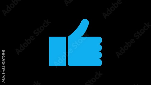Thumb Up social media Like Icon Button 4k Resolution Motion Graphics Video Footage with Alpha Channel