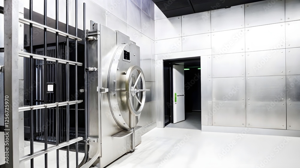 A high tech underground vault with a secure biomet A high tech underground vault with a secure biomet