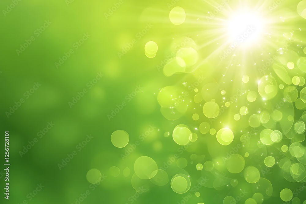 Fototapeta premium Abstract Green Bokeh Background with Light Source