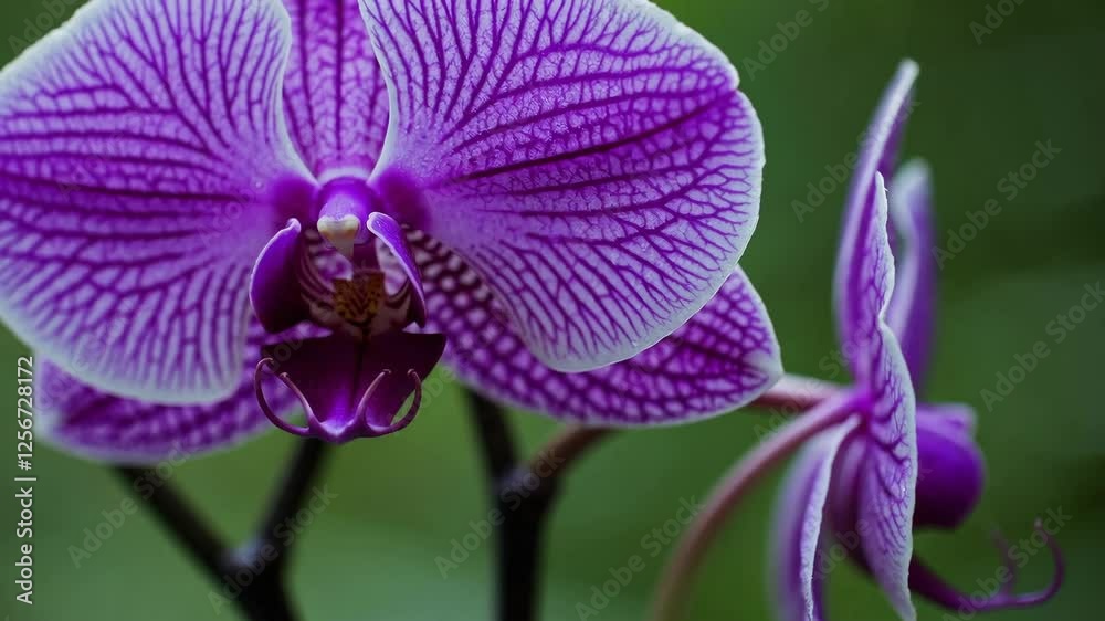 Close-up of purple orchid with intricate patterns, nature's beauty concept Close-up of purple orchid with intricate patterns, nature's beauty concept
