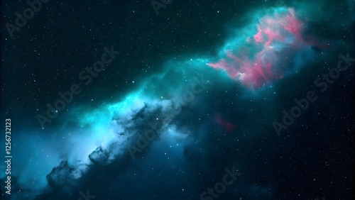 Nebula explosion with vibrant cosmic colors sw photo