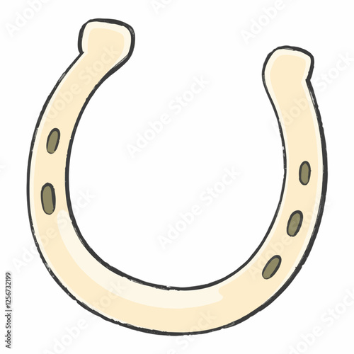 Illustration of a Classic Horseshoe, Perfect for Luck and Western Themed Designs