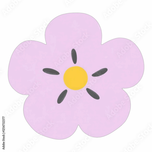 Illustration of a Purple Flower for Decorative and Nature Graphics
