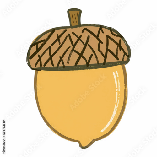Illustration of a Detailed Acorn, Great for Autumn, Nature, and WoodlandThemed Designs