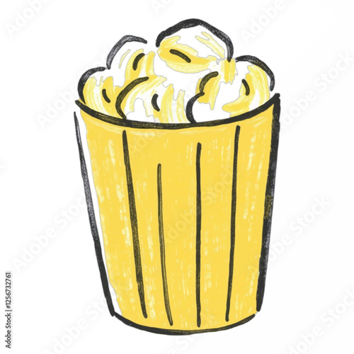 Illustration of HandDrawn Popcorn for Cinema and SnackThemed Designs