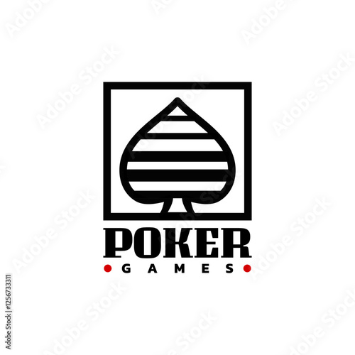 spade logo icon. poker games logo template. card game logo icon.