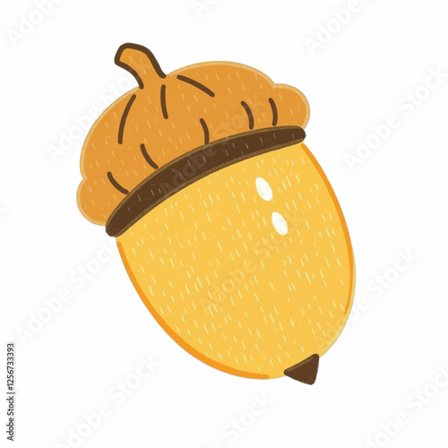 Illustration of Acorn on Isolated Background