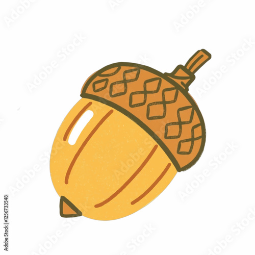 Illustration of Acorn on Isolated Background