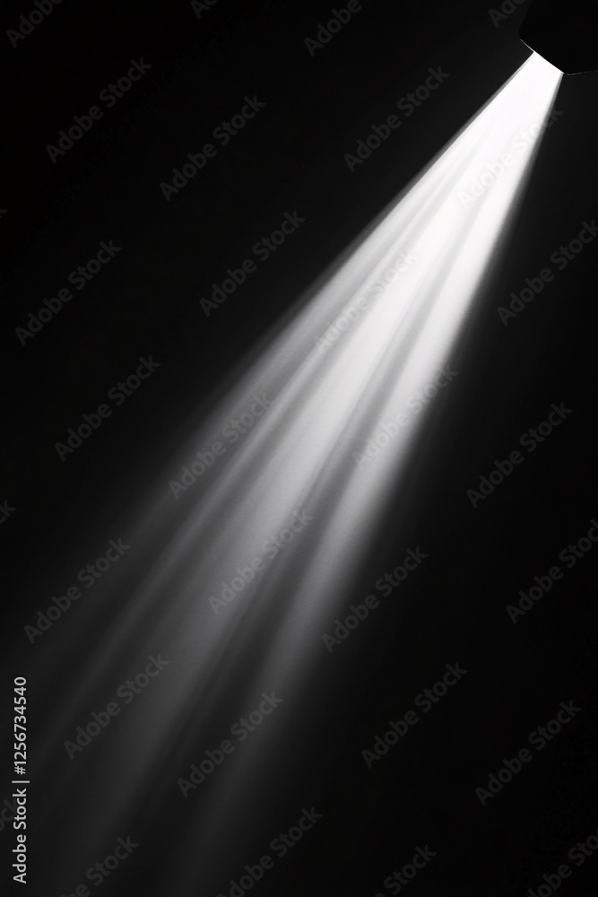 Lone light source is casting a bright white glow against a dark backdrop Lone light source is casting a bright white glow against a dark backdrop
