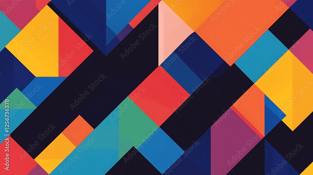 Abstract geometric shapes, vibrant colors, modern design. Possible use background for website, social media, or print design Abstract geometric shapes, vibrant colors, modern design. Possible use background for website, social media, or print design