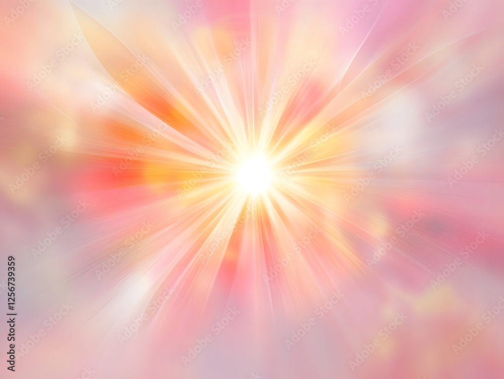 Abstract Radiating Light Source with Pastel Background Abstract Radiating Light Source with Pastel Background