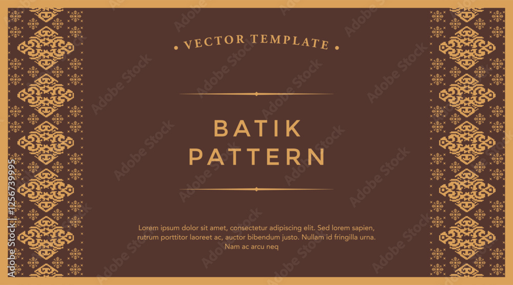 Naklejka premium Batik frame Vector Design Template