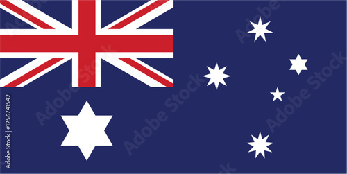 Australia flag official isolated on transparent PNG background. Perfect for designs, high-quality vector image. The iconic Union Jack, Commonwealth Star, and Southern Cross constellation