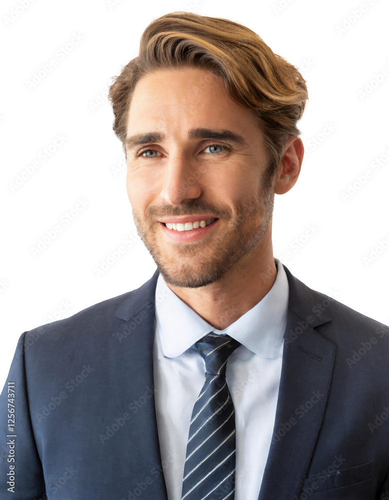 Portrait of only one Man. White Background. Portrait of only one Man. White Background.