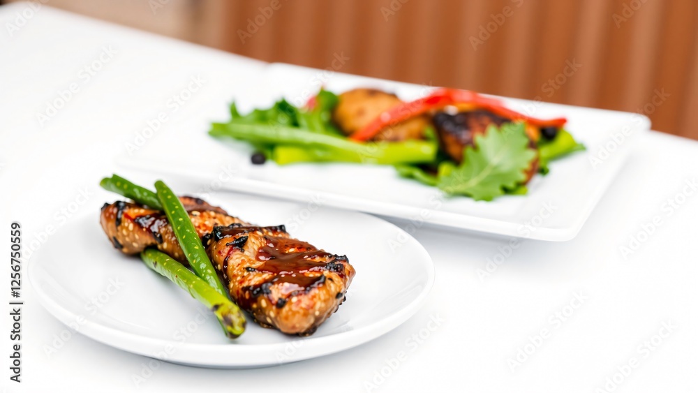Grilled Teriyaki Pork Tenderloin with Green Beans and Peppers Grilled Teriyaki Pork Tenderloin with Green Beans and Peppers