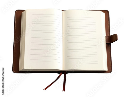 Classic leather notebook with lined pages, ideal for journaling, notes, and professional use