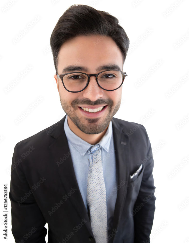 Portrait of only one Man. White Background. Portrait of only one Man. White Background.