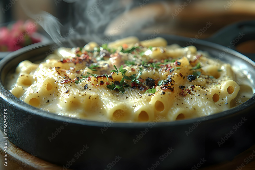 Creamy Baked Pasta Dish In Cast Iron Pan Creamy Baked Pasta Dish In Cast Iron Pan