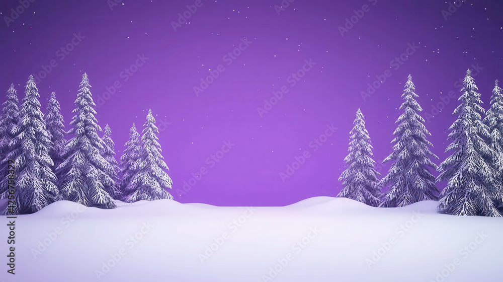 Winter Wonderland Banner with Snow-Covered Trees for Holiday Celebrations Winter Wonderland Banner with Snow-Covered Trees for Holiday Celebrations