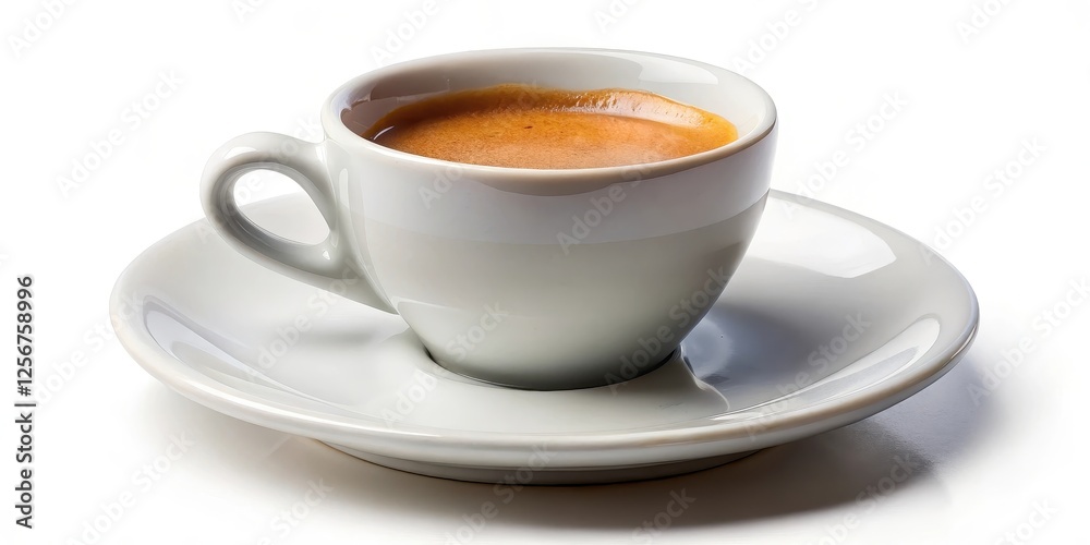 Espresso in White Cup and Saucer Espresso in White Cup and Saucer