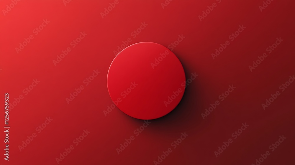 Red circle on red background, simple geometric shape, 3D rendering, mockup, design element Red circle on red background, simple geometric shape, 3D rendering, mockup, design element