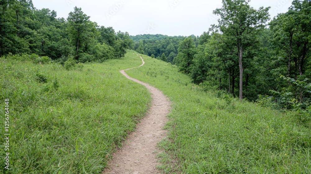 Fototapeta premium Winding Trail Through Lush Meadow