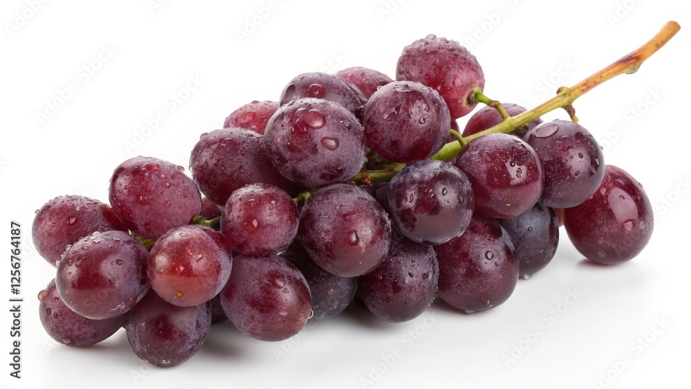 Fototapeta premium Red Grapes on White Background