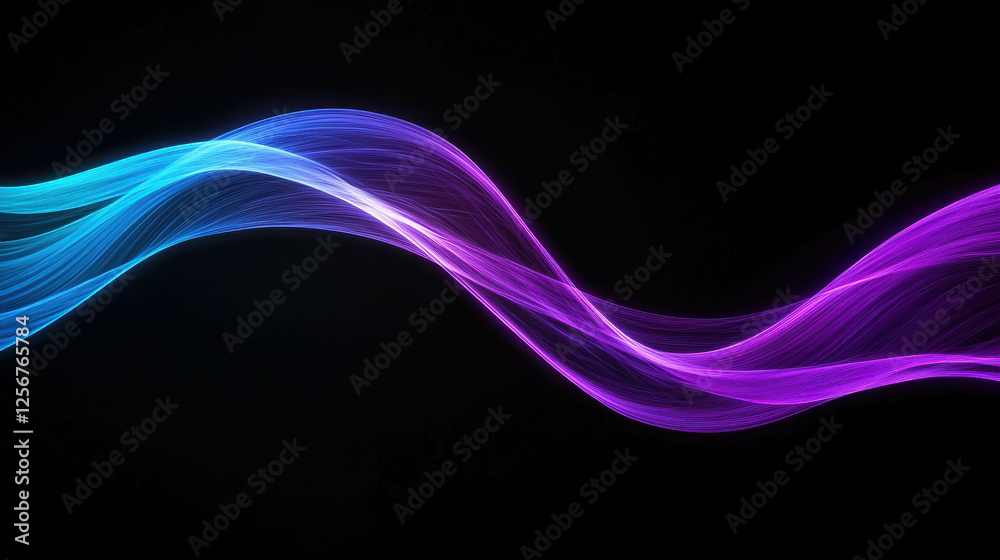 Cascading Beams of Light in Soft Gradient of Purple and Blue Against a Dark Background Cascading Beams of Light in Soft Gradient of Purple and Blue Against a Dark Background