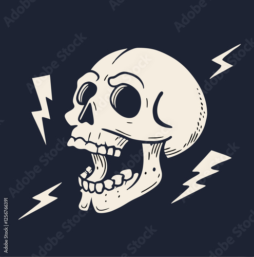 skull t shirt illustration